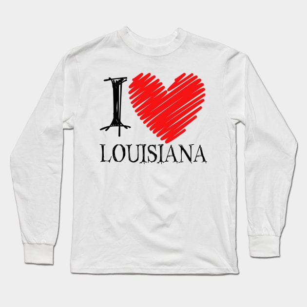 I Love Louisiana, Louisiana Merch, Louisiana Gift Ideas, Louisiana Love Long Sleeve T-Shirt by TinPis